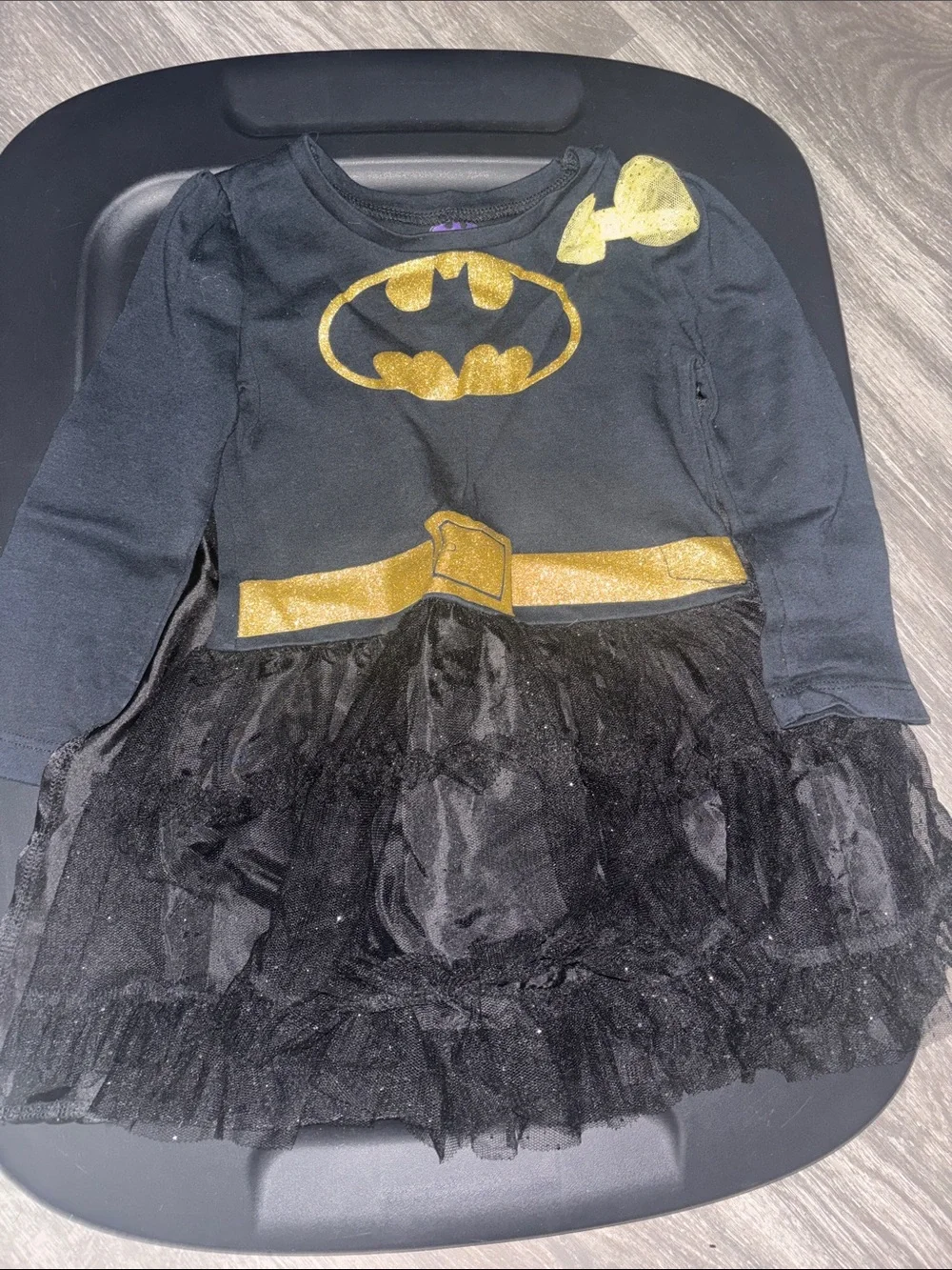 Girls Black and Gold Batgirl Costume Dress